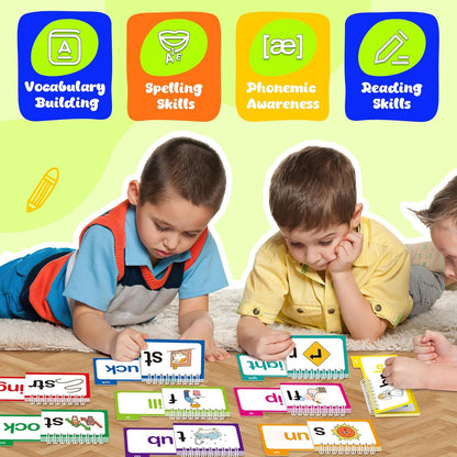 30 Read and Rhyme Flip Books,Word Family Build Book,Learn to Read Phonics Flash Cards,Sight Words Flash Cards Kindergarten Classroom Homeschool Learning Book,Phonics Flashcards,Reading Games