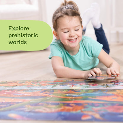 Melissa & Doug Dinosaurs Jumbo Floor Puzzle, 48-Piece Prehistoric-Themed Jigsaw Puzzle with Dinosaurs and Illustrated Guide, 3 x 2 Foot Kids Puzzles for Toddlers Ages 3+