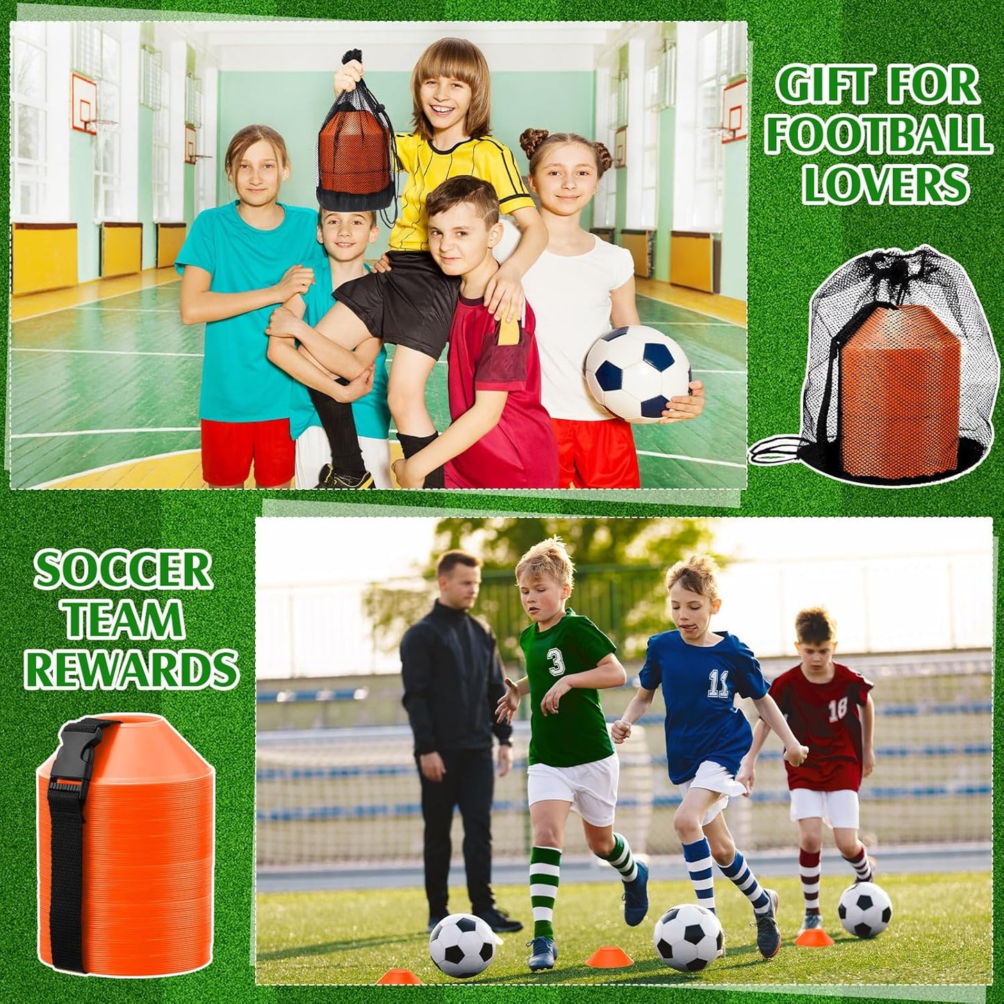 Hanaive 100 Pieces Mini Soccer Cones for Sport Drills 5 Inch Agility Disc Cones with Accessories for Kids Football Training