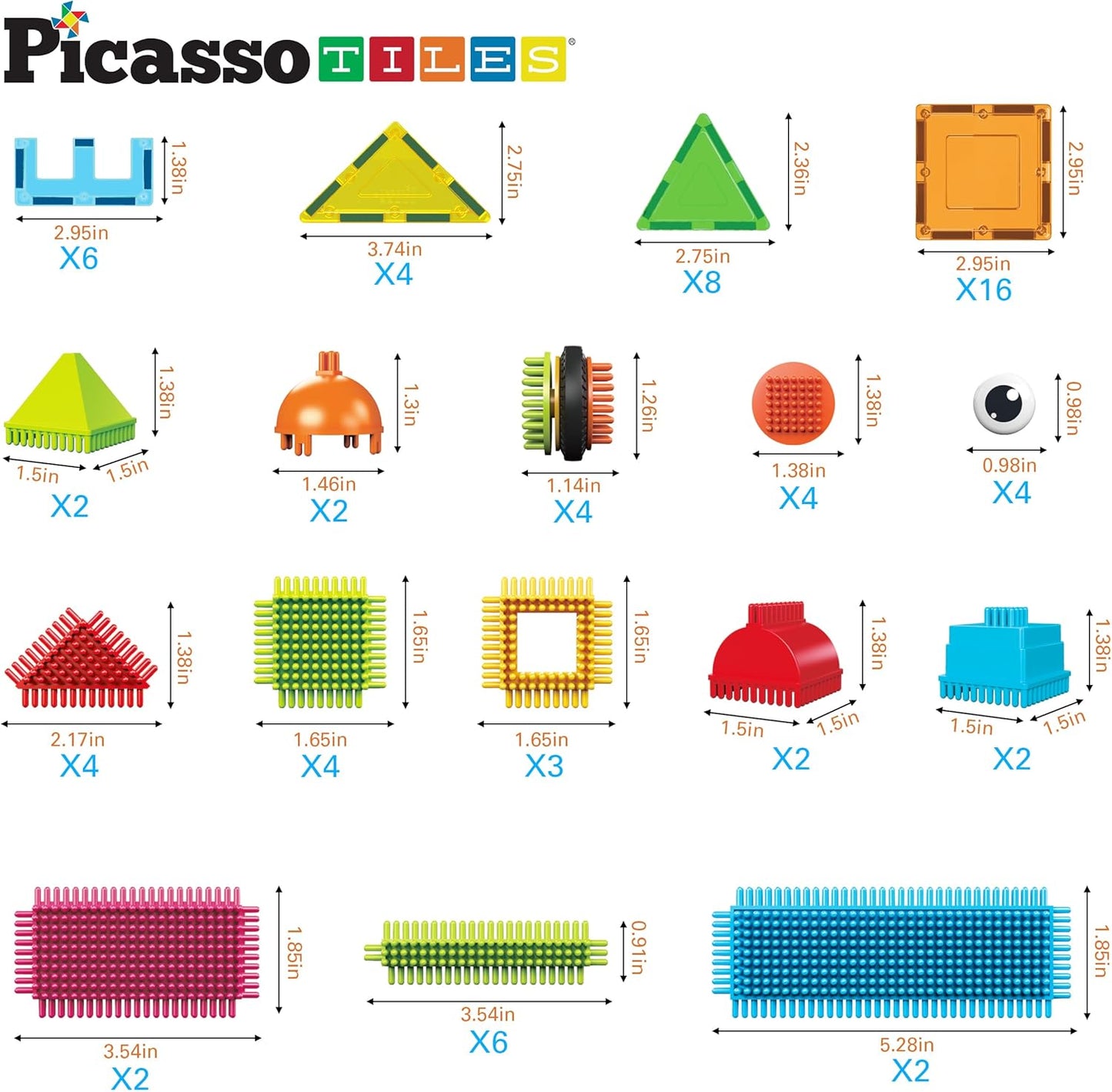 PicassoTiles 12pc Supersized Magnetic Building Tile Base Plate Jumbo XL Foundation Stabilizer Boards STEM Engineering Construction Kit for Kids Educational Learning Toy Magnet Blocks Stacking Set PT12