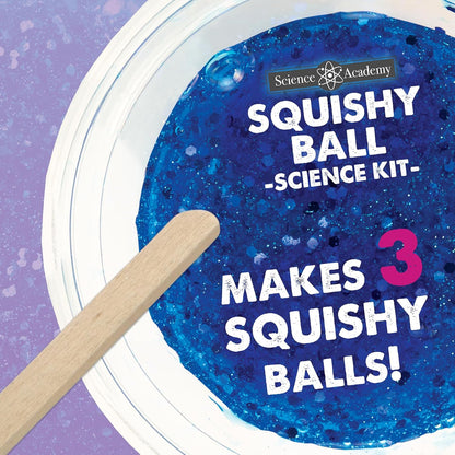 MindWare Science Academy Squishy Ball Science Kit - Kids & Teens Make 3 Squishy Ball Stress Toys with Our 20pc Set - Wild & Weird Experiments for Boys & Girls - Great Educational Gift