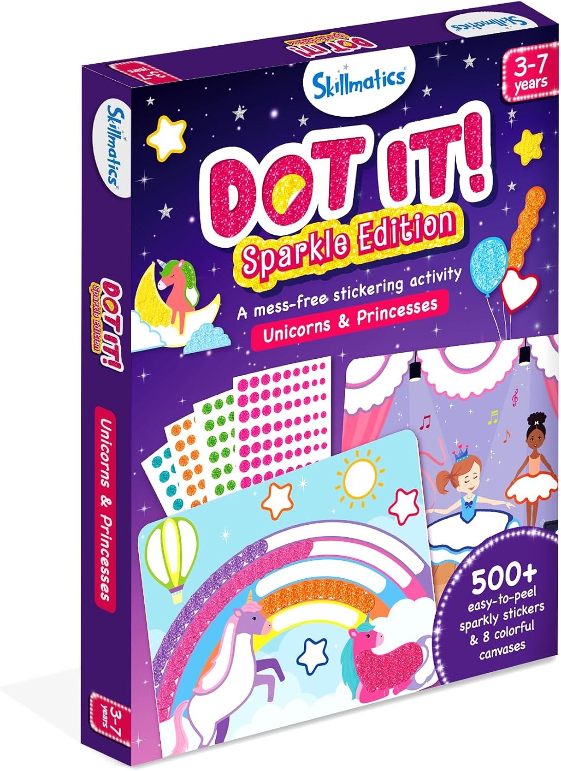 Skillmatics Dot It Sticker Art - Disney Princess, Mess-Free Fun for Kids, 500+ Stickers, Craft Kits, DIY Scrapbooking Activity, Gifts for Girls & Boys Ages 3, 4, 5, 6, 7
