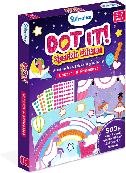 Skillmatics Dot It Sticker Art - Disney Princess, Mess-Free Fun for Kids, 500+ Stickers, Craft Kits, DIY Scrapbooking Activity, Gifts for Girls & Boys Ages 3, 4, 5, 6, 7