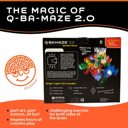 MindWare Q-BA-Maze Bright Lights The Next Generation Marble Maze Kids Toys - STEM Marble Run - Recommended for Ages 6+ - Educational Gift for Boys and Girls