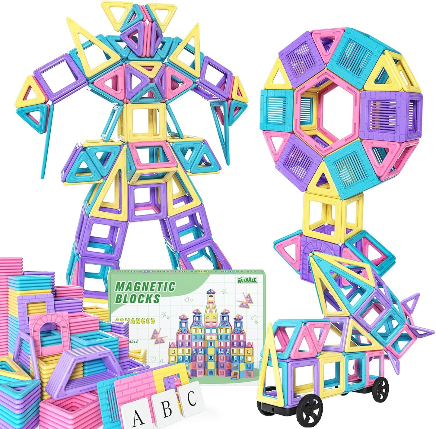 Toddler Girl Toys, Magnetic Tiles 44pcs, Birthday Gifts Ideas for Girls Age 3-5, Magnetic Building Blocks, Magnet STEM Montessori Toddler Kids Christmas Toys Gifts for 3 4 5 6 7 Year Old Girls