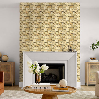 COMSTICKC 3D Faux Gray Stone Wall Sticker Peel and Stick Wall Panels,10 Pcs of 12"X12",Ultra-Light Thin PVC Decorative Tiles Rocks Stone Backsplash Interior Decor,Paintable