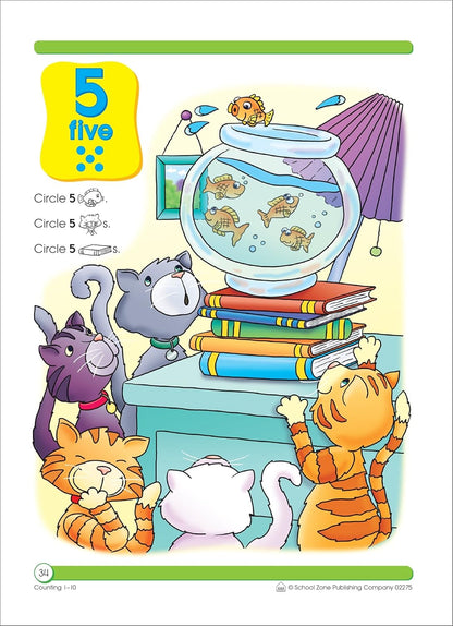School Zone Counting 1-10 Workbook: 64 Pages, Preschool, Kindergarten, Tracing Numbers, Writing Numbers, Sequencing, Ages 3 to 5 (Get Ready! Book Series)