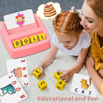 Matching Letter Game for 3 4 5 Year Old Girls Gifts, ABC Learning Toys for Kids Age 3-5, Educational Spelling Games Toys for Toddler Age 4-8, Preschool Birthday Gifts for 2 3 4 5 Year Old Boys Girls