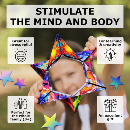Shashibo Shape Shifting Box - Award-Winning STEM Fidget Toy with Ultra Strong Magnets - Puzzle Cube Transforms Into 100+ Shapes, Perfect Sensory Gift for Kids, Teens, and Adults (Cosmos)