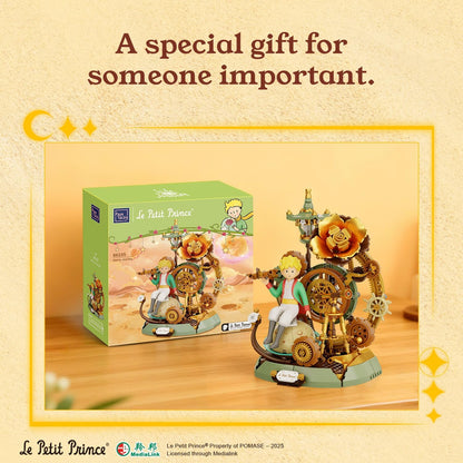 PANTASY The Little Prince – Starry Journey Building Set, Vintage Mechanical Pocket Watch-Inspired Model with Gears, Telescope & Golden Rose, Collectible Display Toy with Exclusive Prince Figure