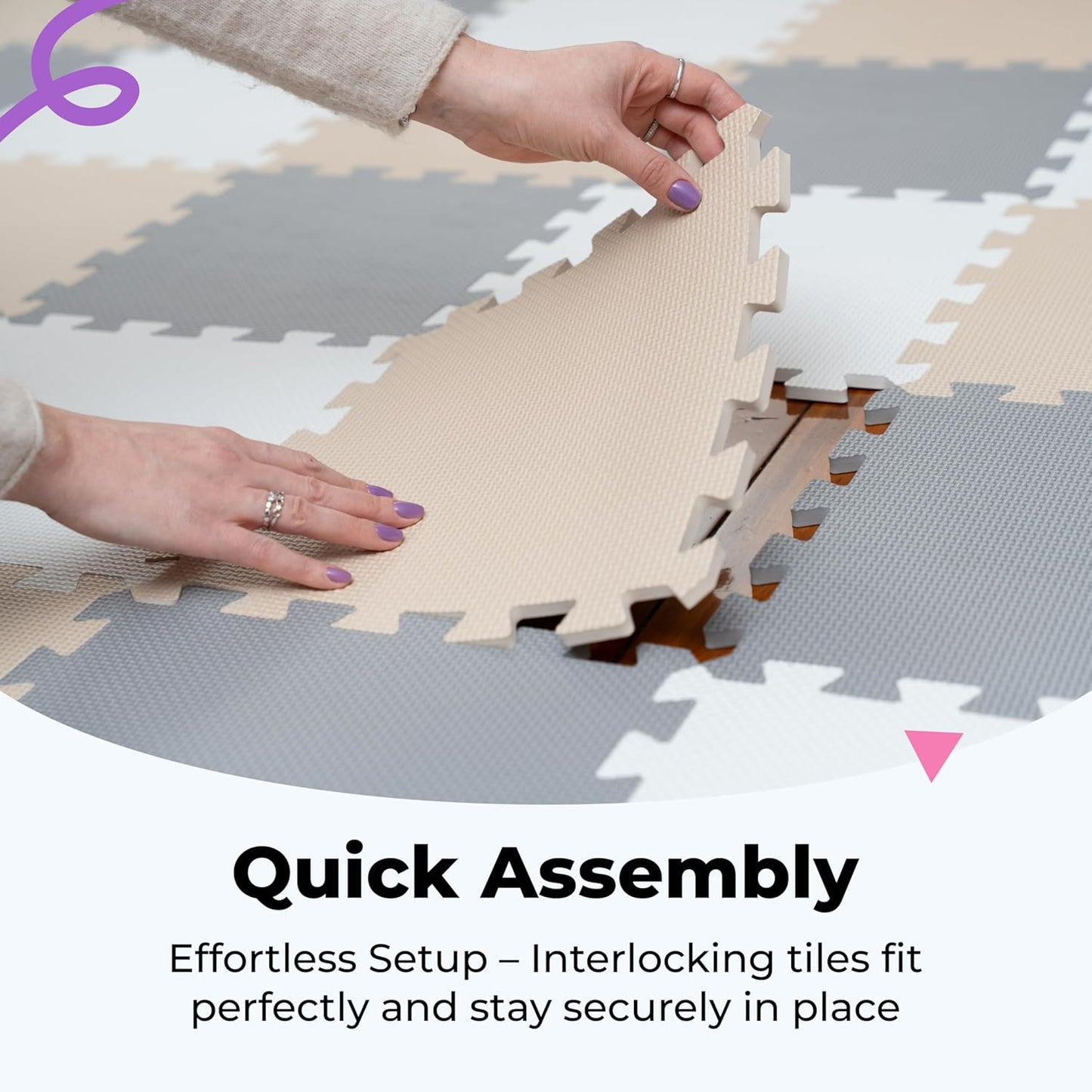 MioTetto Baby Play Mat, Soft Foam Floor Tiles for Kids. Adjustable Interlocking Foam Tiles, Fits with 50x50 Playpen Baby mat for Crawling & Development, Safe & Non-Toxic Playmat for Babies 6-12 Months