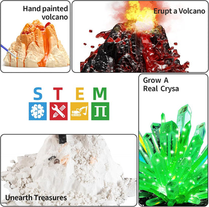 Snaen SNAEN 130+ Lab Experiments Science Kits, Chemistry Set, Crystal Growing, Erupting Volcano, STEM Activities Educational Toys Gifts for 6 7 8 9 10 11 Years Old Boys Girls Kids Toys