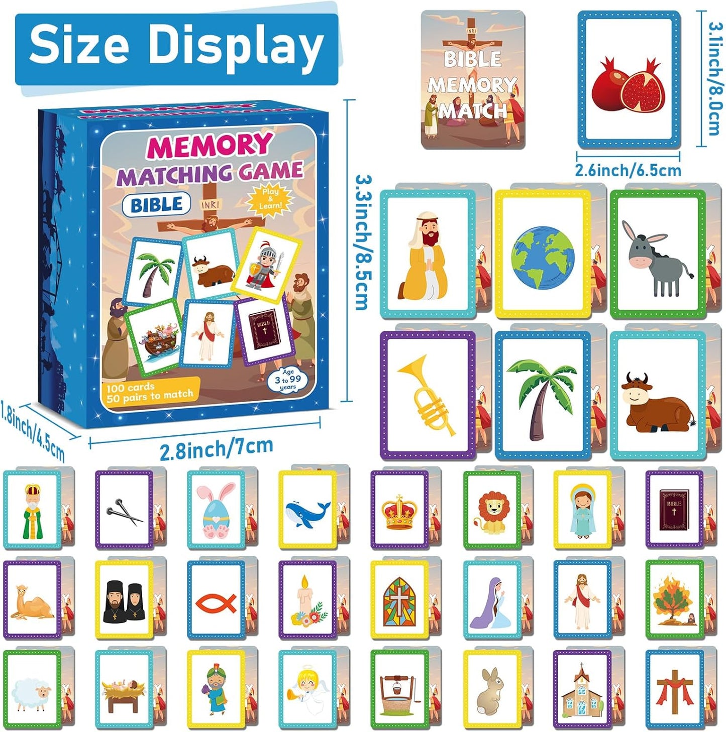 gisgfim 100 PCS Memory Matching Game Famous Paintings Concentration Memory Card for Adults Learning Educational Game A Fun & Fast Artworks Theme Matching Games