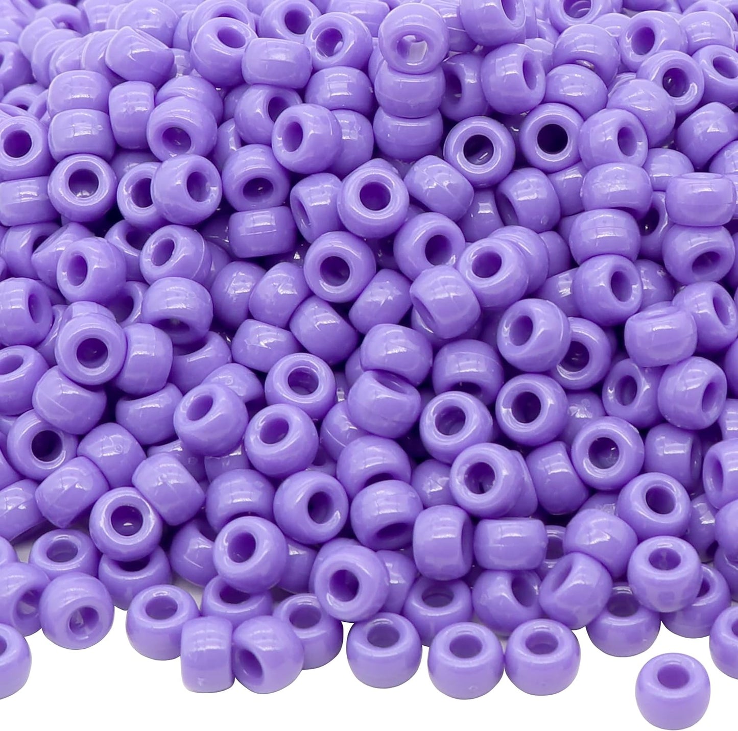 Auvoua 1000Pcs Pony Beads Bracelet 9mm Yellow Plastic Barrel Pony Beads for Necklace,Hair Beads for Braids,Key Chain,Jewelry Making (Yellow)
