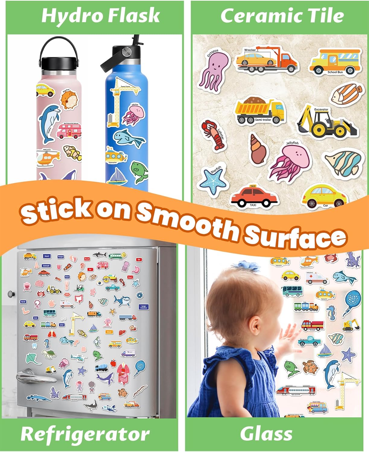 Walenced Reusable Sticker Book for Toddlers, Stickers for Kids, Toddler Sticker Book, Toddler Craft Activities, Toddler Travel Toys Ages 3 and Up Boy Girl Birthday Gifts