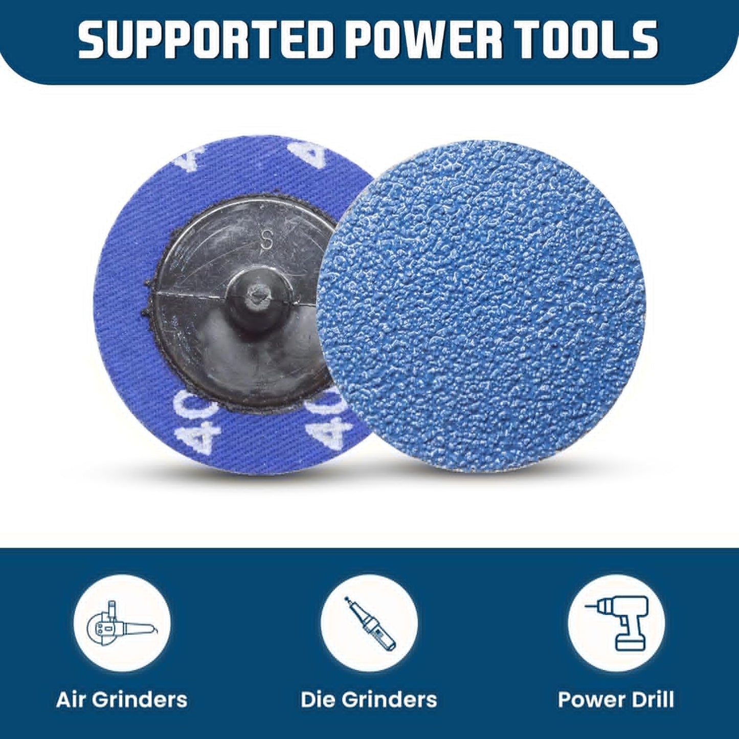 Benchmark Abrasives 2 Inch Sanding Discs Quick Change Zirconia - Male R Type Backing Drill & Die Grinder Sanding Disc for Deburring Polishing Rust Remover for Metal Paint Stripper (25 Pack), 36 Grit