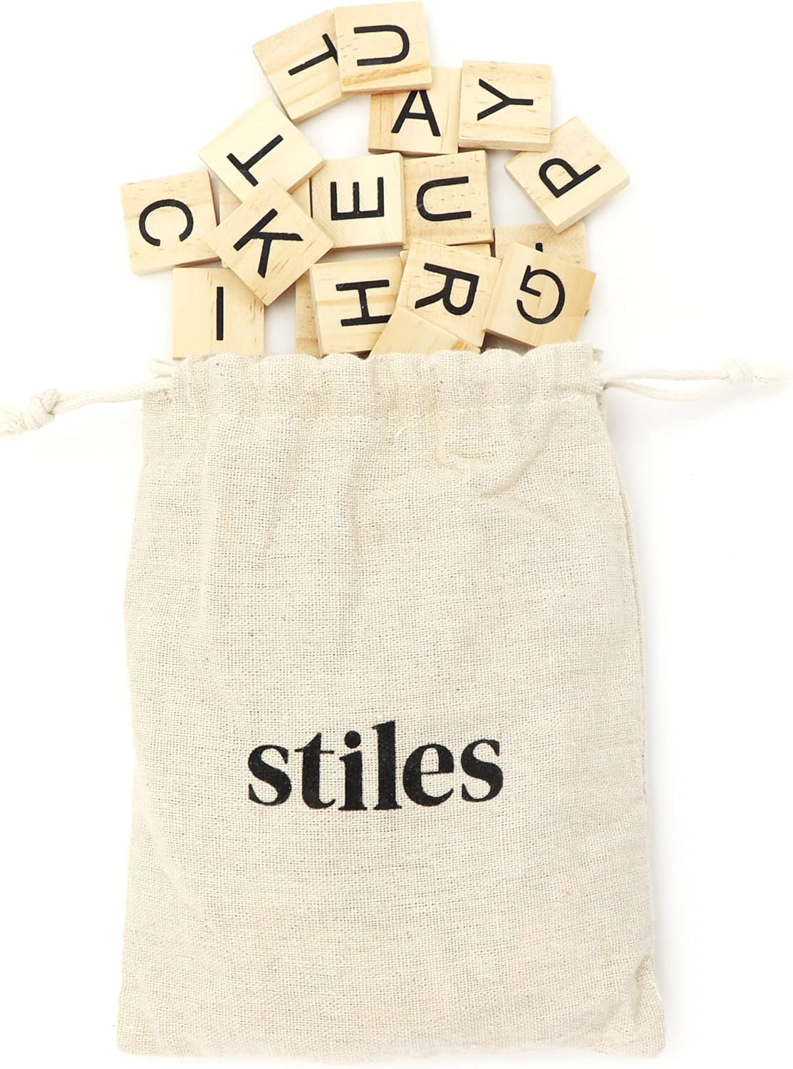 Stiles 100 Piece Wooden Magnetic Letter Tiles - Grey