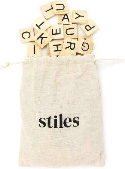 Stiles 100 Piece Wooden Magnetic Letter Tiles - Grey