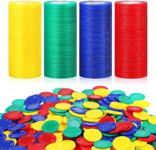 Toyvian 400 pcs Poker Chips Counting Chips Math Calculations Bingo Chips Reward Tokens Card Games