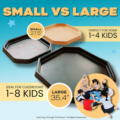Tuff Tray 27.5” Small [Brown] Sensory Play for Kids, Toddler Sensory Bin for Sand and Water Play, Indoor Activity Sensory Tray, Outdoor Sandbox