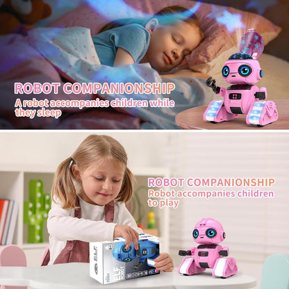 Robot Toys for Boys and Girls, Rechargeable Remote Control Robot with Auto-Demonstration, Light Projection, Dance Moves, Music, and Gesture Sensing –Toy Robot Gifts for 6+ Year Old Boys (Blue)