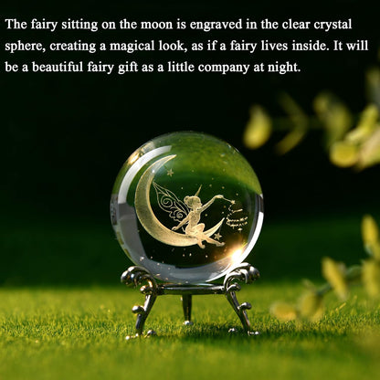 IFOLAINA 3D Solar System Crystal Ball 60mm Laser Engraved Glass Sphere Home Decor with Stand Solar System Planet Model Decor Space Universe Gifts for Astronomy Lovers
