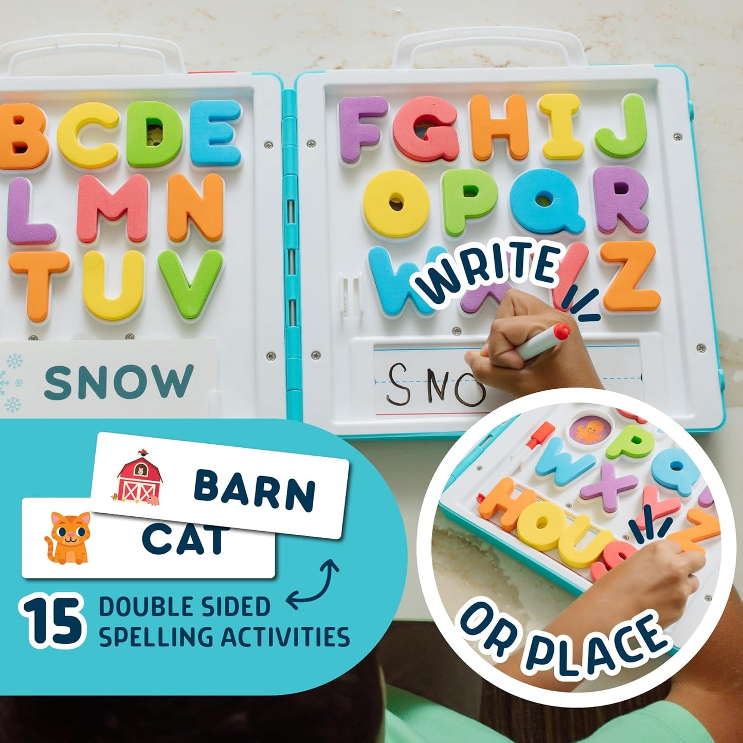Chuckle & Roar - All About A-B-C's Travel Case - On The Go Learning - Great for Preschoolers - Ages 3 and Up