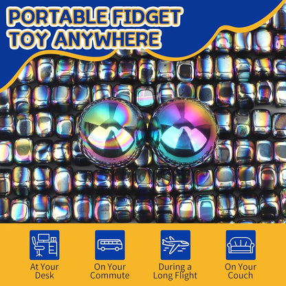 Fidget Mangetic Store with Fiber Case, Magnetic Stones with 1.26 inch Magnet Balls for Adults, Cool Magnet Rock Stone for Kitchen Refrigerator Magnet Office Desk Decor, Brain Storming EDC Science Kit