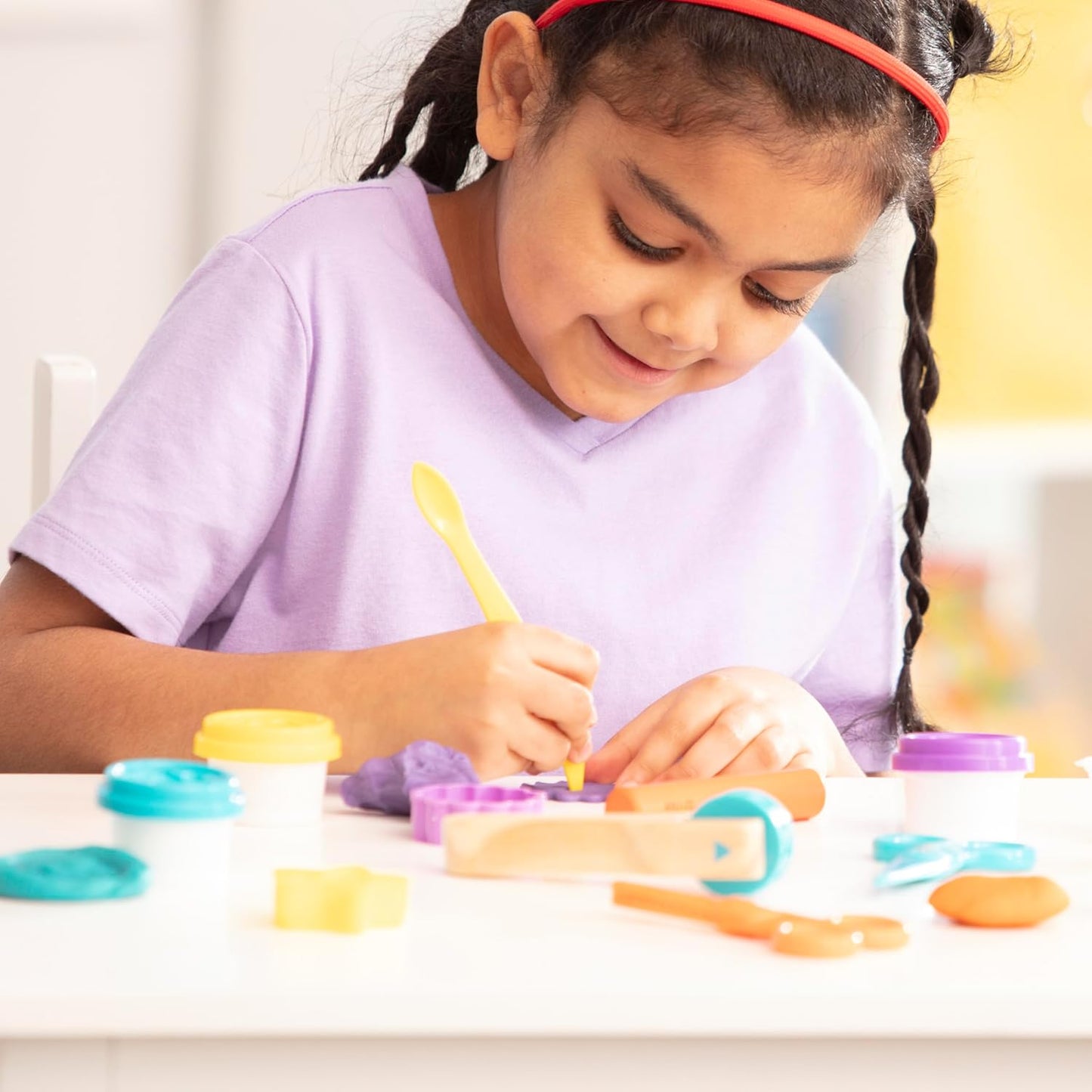 Melissa & Doug Created by Me! Cut, Sculpt, and Roll Modeling Dough Kit with 8 Tools and 4 Colors of Modeling Dough