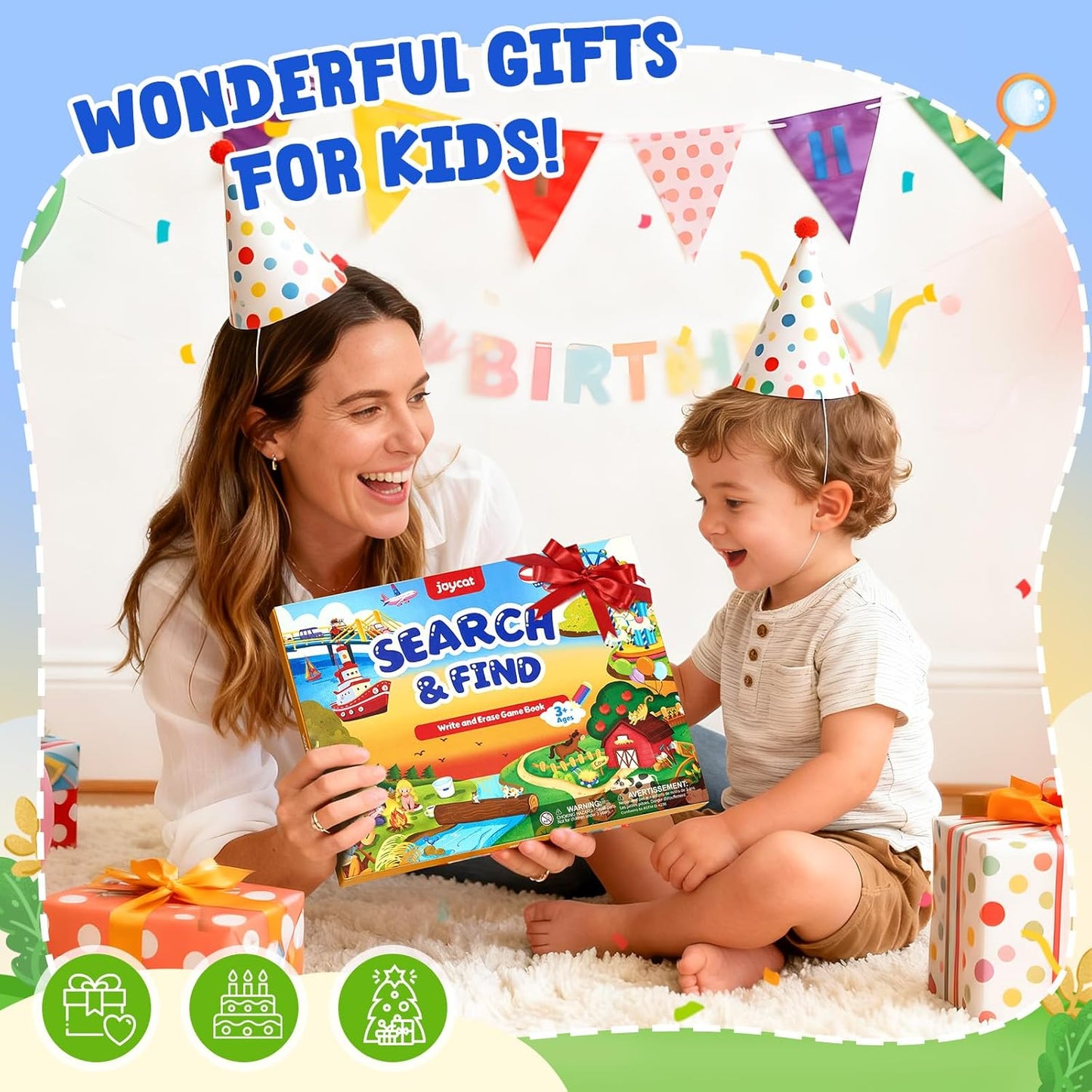 JoyCat Search and Find Activity Books, Animal Preschool Learning Activities for Toddlers & Kids, Travel Toys for Road Trip Car and Airplane, Busy Toy, Educational Game Gifts for Boys Girls Ages 3-5