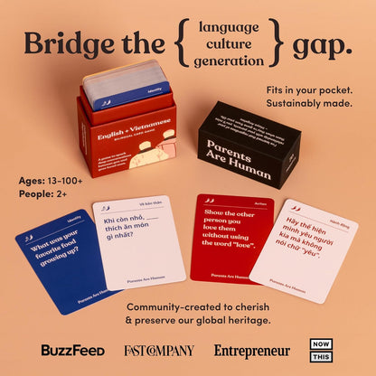 Parents Are Human, Relationship Cards, Get to Know Each Other Better, Parents, Families, Teens & Kids Relationship Building, Light & Deep Questions, 70 Questions & Activity Cards, English