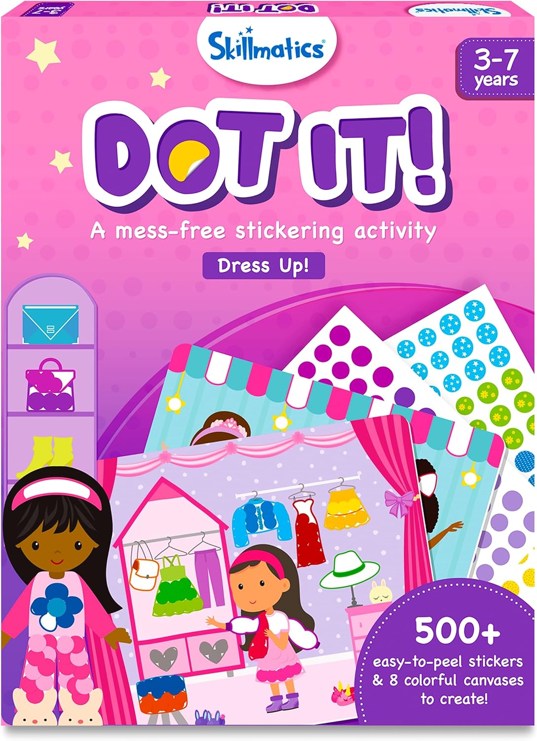 Skillmatics Dot It Sticker Art - Disney Princess, Mess-Free Fun for Kids, 500+ Stickers, Craft Kits, DIY Scrapbooking Activity, Gifts for Girls & Boys Ages 3, 4, 5, 6, 7
