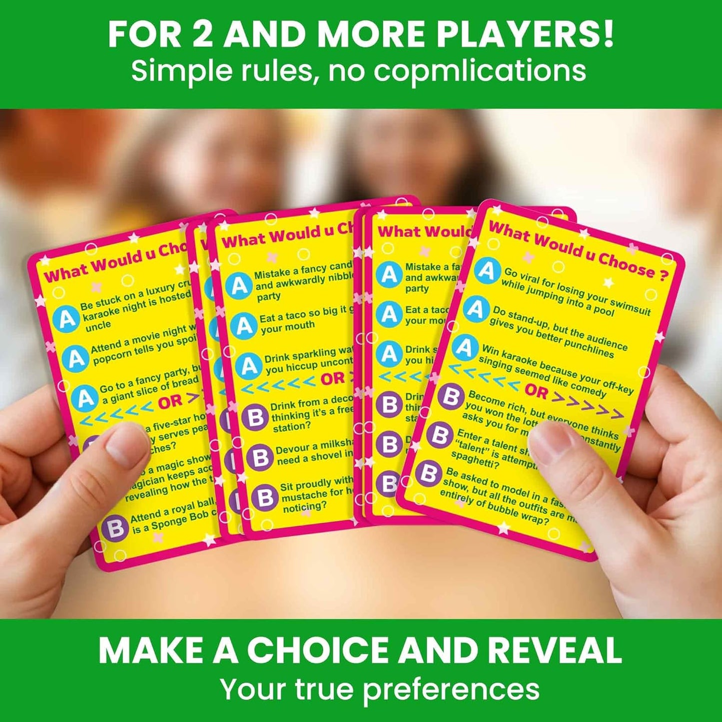 QUOKKA Board Games for Kids 8-12 – Family Games for Kids and Adults – What Would You Choose – 500+ Questions – Original Edition – Fun Card Game for Family Night