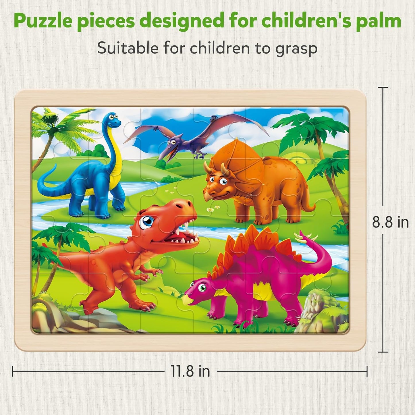 SYNARRY Large Unicorn Princess Fairy Wooden Puzzles for Girls Gift Box(12.2 * 9.4 in), 24 Pcs Puzzles for Kids Ages 4-6, Wood Puzzles for Kids Ages 3-5, Easter Basket Stuffers Gifts for Kids