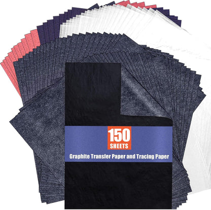 Carbon Paper for Tracing Graphite Transfer-Paper - PSLER 30 Pcs Black Graphite Paper for Tracing Drawing Patterns on Wood Projects Canvas Fabric Artist Lettering Sketch Drawing A4 8.27 X 11.81 Inch