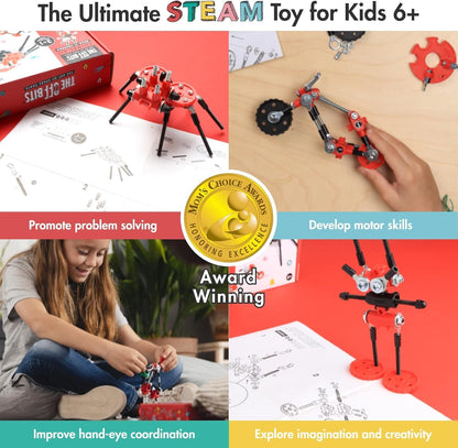 The Off Bits Erector Set: Animal Mini STEM Toys for Kids 6+, Toy Building Sets with Nuts & Bolts, STEM Building Toys Gifts for Boys and Girls (Blue Elephant)