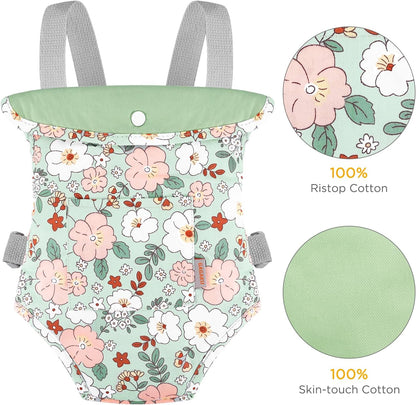 GAGAKU Baby Doll Carrier for Little Girls, Reborn Doll Accessories for Toddlers 3+ Years Old, Kids Toy Baby Dolls Sling Carrier - Pink - Moonflower