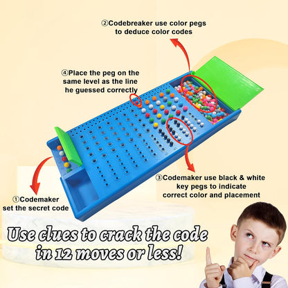 KIDAMI Code Breaker, Classic Codebreaking Travel Board Game, Brain Puzzle Set - 2 Player Battle of Famliy Game, Toys for Kids & Adult