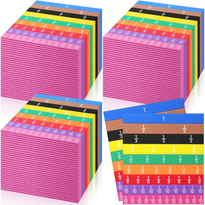 Sayglossy 48 Sets Fraction Tiles Set for Math Classroom Fractions Manipulatives Math Learning Manipulatives for Home School Supplies