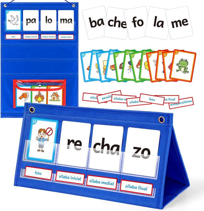 Torlam Blends & Digraphs Pocket Chart, Onset Rime Phonics Games Sight Word Flash Cards, Educational Spelling Reading Learning Blending Board, Elementary Kindergarten Classroom Teachers Must Haves