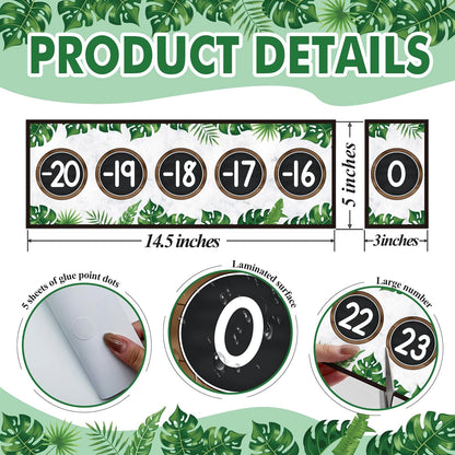 29 Pieces Number Line for Classroom Wall -20 to 120 Number Line Bulletin Board Border Boho Classroom Decorations Math Posters for Teachers