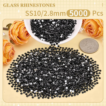 5000PCS SS6/2mm Glass Crystal Rhinestones (Clear), Bedazzling Flatback Rhinestones for Crafting DIY Crafts Nail Art Makeup Decoration, Gems Diamond Charms for Tumbler Shoes Clothing Mug