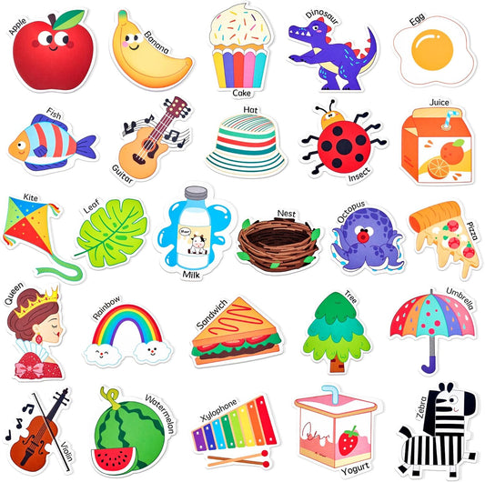 JoyCat Fridge Magnets for Toddlers & Kids – 26 Cute A-Z Objects, Large Magnetic Refrigerator Toys, Fun Educational Learning Gifts for Girls and Boys 2 3 4 5 Years Old