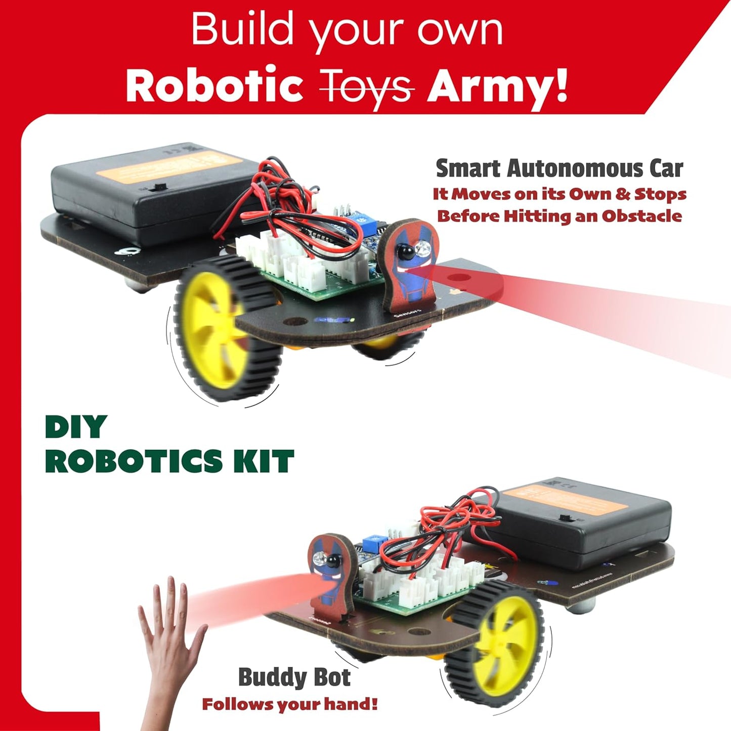 Butterfly EduFields 10-in-1 STEM Robotics Kit for Kids Ages 8-14 | Electronics & Engineering Science Kit with Circuit Board Projects | Educational Robot Building Kit
