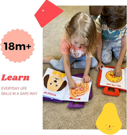 BAVY My Quiet Book - Toddler Plane Activities, Car Airplane Montessori Busy Board Book for Toddlers 1-3 - No Parts to Get Lost - Gifts for 1 2 3 4 Year Old Girl, Birthday Gifts Toys Age 2-4