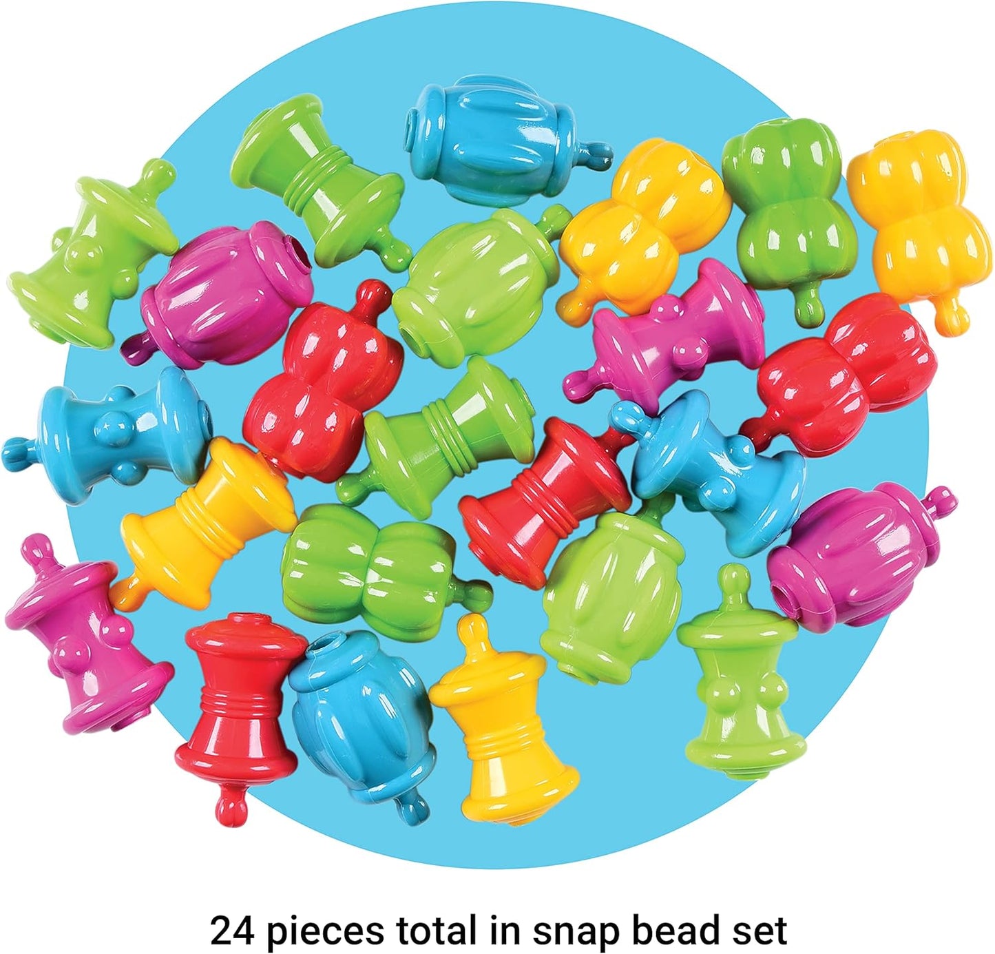 Constructive Playthings Colorful Snap Beads Set for Children and Toddlers Ages 1+, Pop Beads Arts and Craft Developmental Kids STEM Toy Set, Multicolor