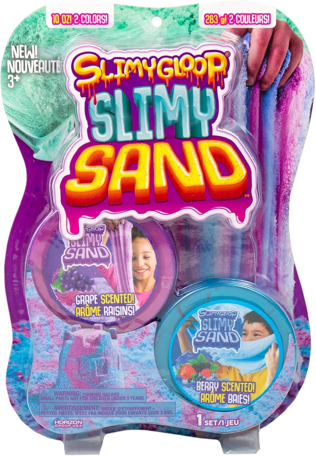 SLIMYSAND Twist - Teal/Pink Scented Stretchy Cloud Slime, Cotton Candy & Watermelon, Stretchable, Moldable, Play Sand, 10oz.Great for Tactile Fun