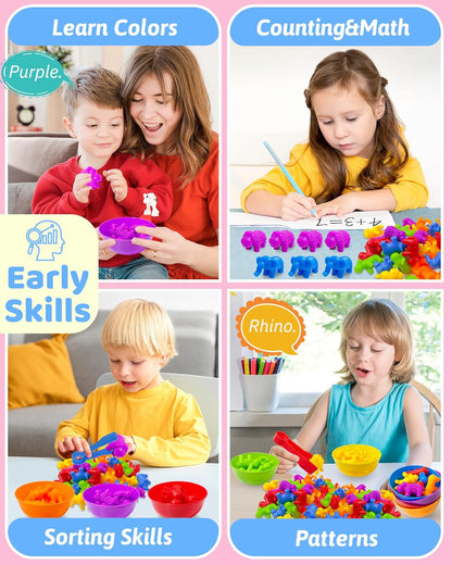 Oomloid Counting Animals Montessori Toys for 3 4 5 Years Old Boys Girls, Preschool Learning Activities Educational Sensory Toys Gifts for Kids Toddlers Ages 3-5, 4-8