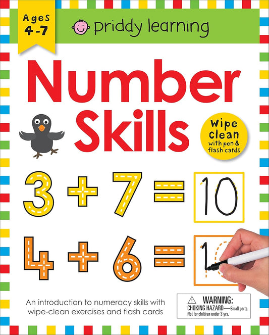 Wipe Clean Workbook: Number Skills (enclosed spiral binding): Ages 4-7; wipe-clean with pen & flash cards (Wipe Clean Learning Books)