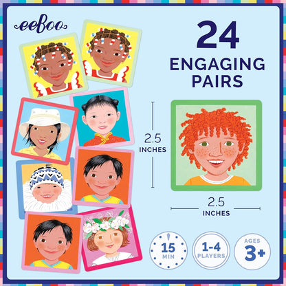 eeBoo: Memory and Matching Game - Life on Earth- 24 Pairs, Develops Recognition, Concentration, Memory & Vocabulary Skills, Age 3+